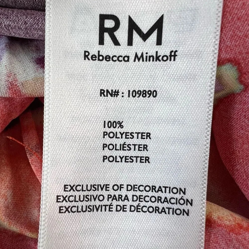 Rebecca Minkoff Women's Multicolor Allover Print Sleeveless Lace Trim Top‎ Large - Picture 4 of 7